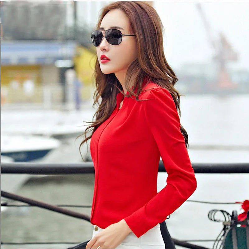 ARLINDA Chic Fashion Slim Long Sleeve Shirt