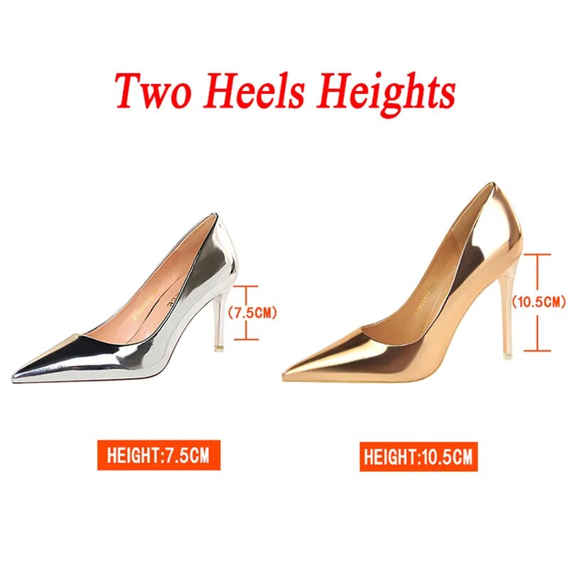 Sabrina High Heels Sylver Gold Shoes