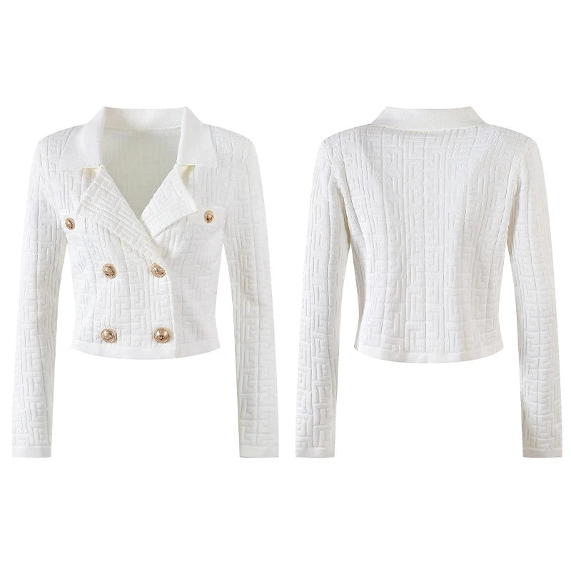 BRENDA Stretch Blazer Sweater Two Piece Sets