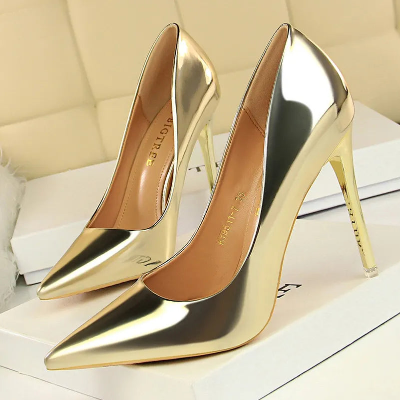 Sabrina High Heels Sylver Gold Shoes